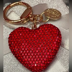NEW RED CRYSTAL HEART KEYCHAIN BAG CHARM